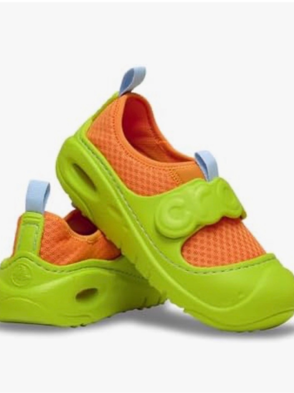 Crocs KIDS' SWIFTWATER SPLASH Size C9 unisex color Neon Green and Orange